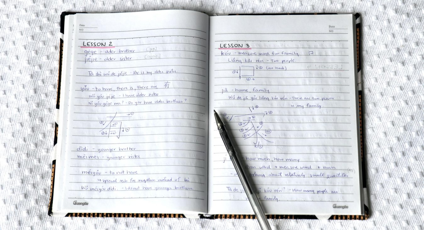 mandarin&scaron;čina za začetnike (moji zapiski)